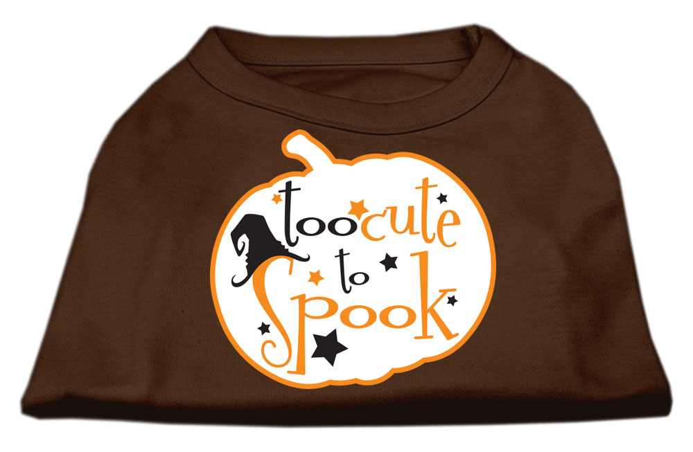 Too Cute to Spook Screen Print Dog Shirt Brown Med
